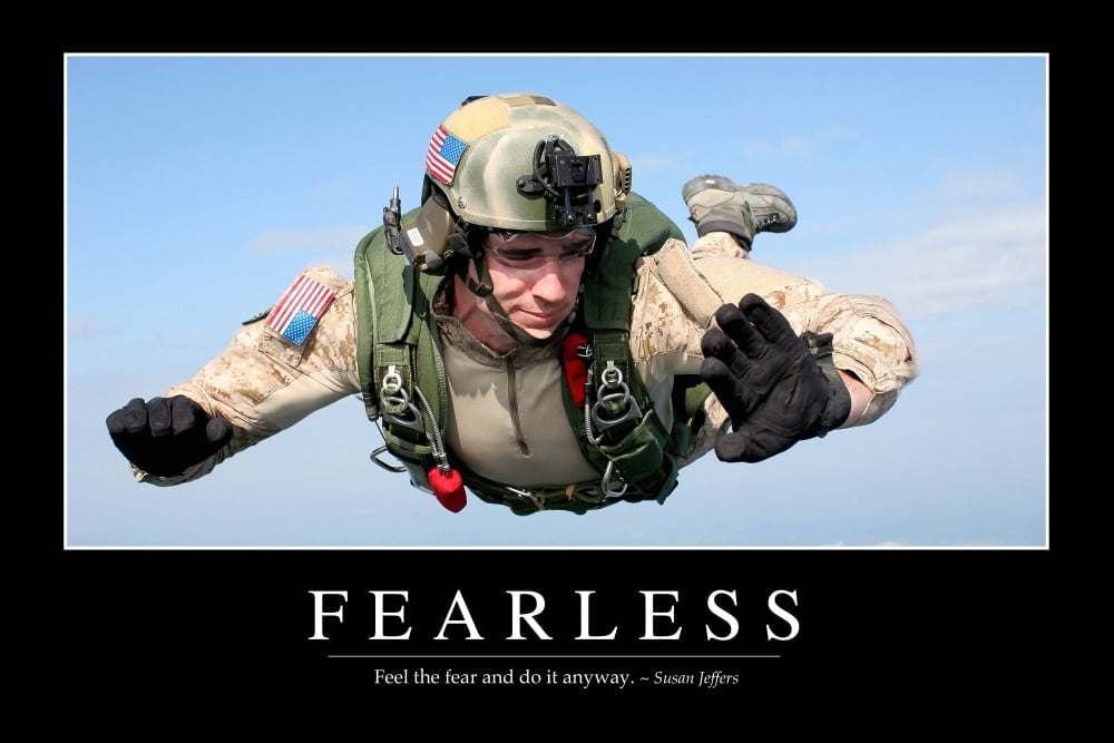 Fearless Inspirational Quote and Motivational Poster Canvas Art - Stocktrek Images (34 x 23)
