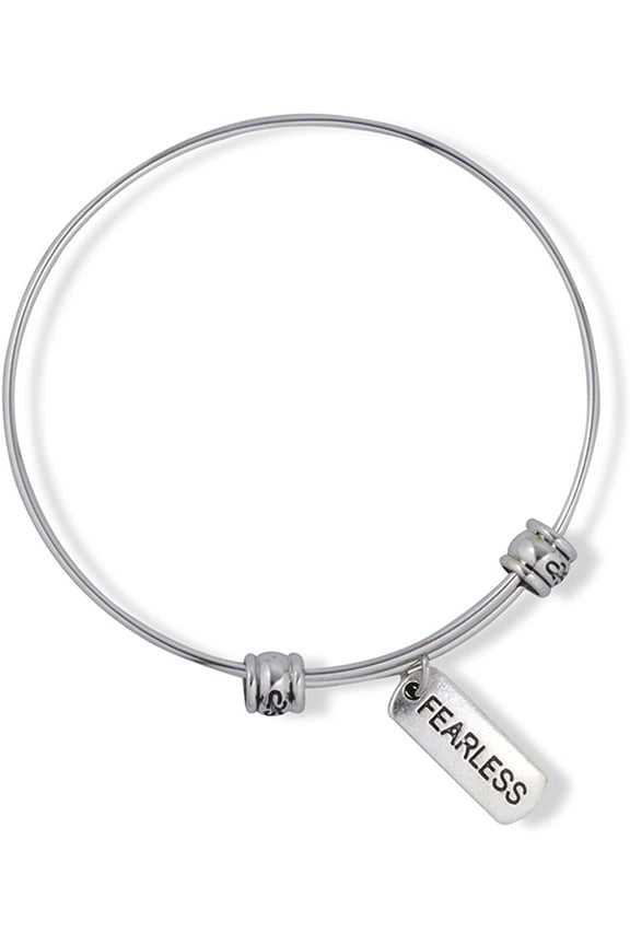 Fearless Text Saying Fancy Charm Bangle