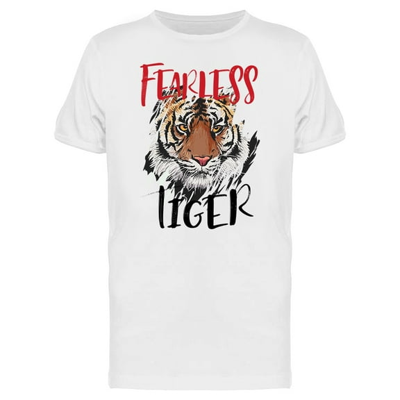Fearless Tiger Head Graphic T-Shirt Men -Image by Shutterstock, Male x-Large