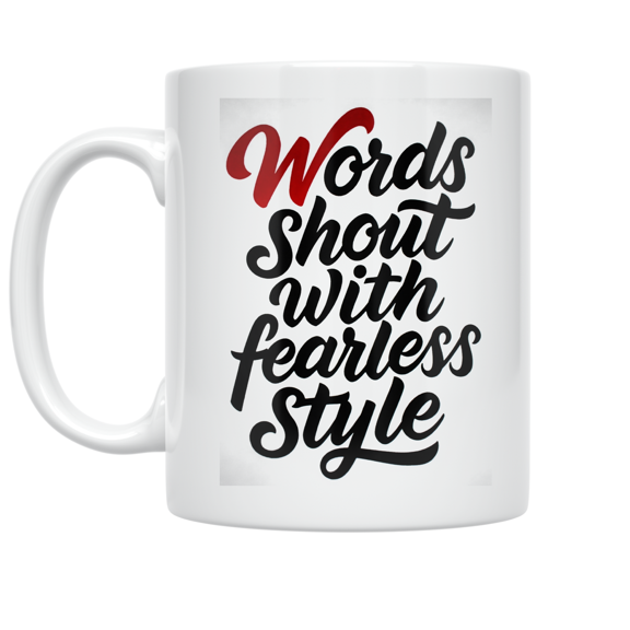 Fearless Typography Design - Bold Statement Maker - 11 oz Ceramic Coffee Mug
