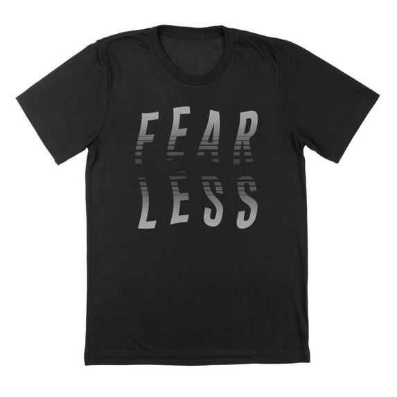 Fearless Wavy Humor Graphic Black Mens T-Shirt