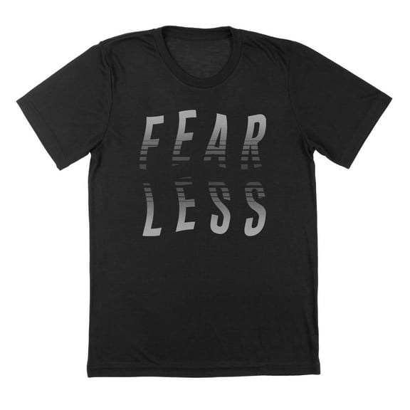 Fearless Wavy Humor Graphic Black Mens T-Shirt