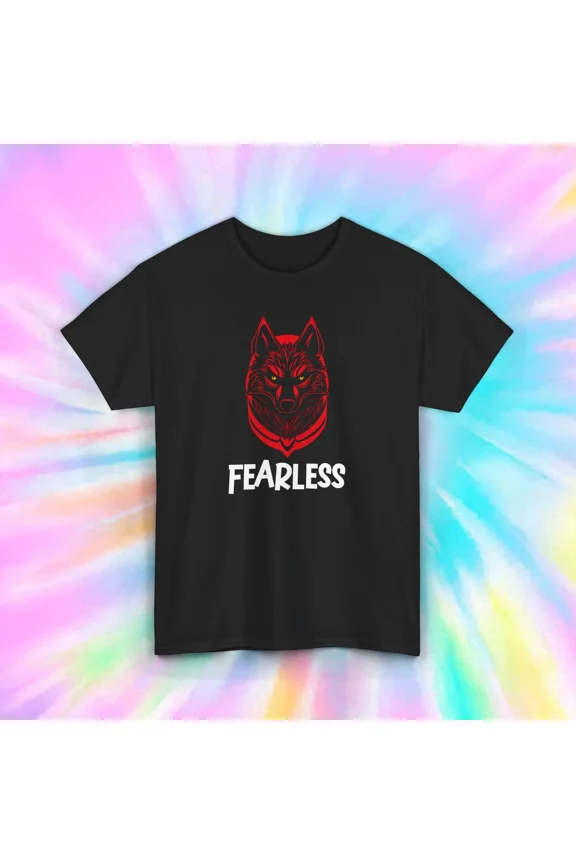 Fearless Wolf Red Wolf Graphic Inspirational Gift Top Unisex T-Shirt up to size 5XL