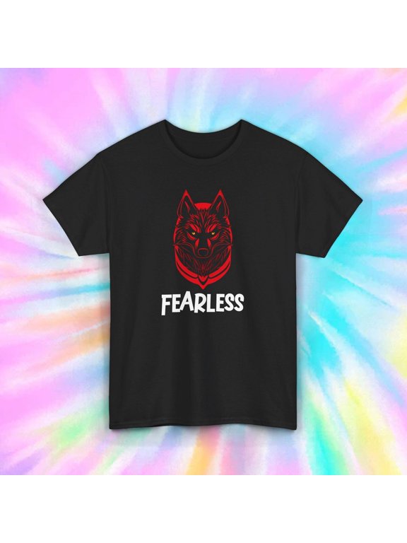Fearless Wolf Shirt | Red Wolf Graphic Tee S-5XL | Inspirational Gift
