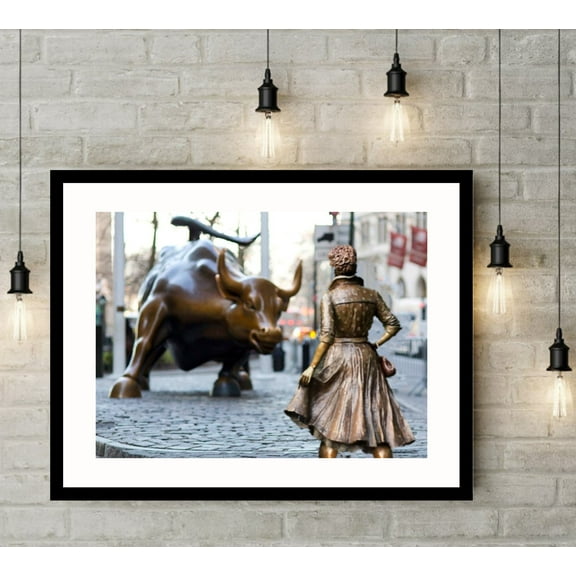 Fearless Woman Feminist Home  Fearless girl statue street bull