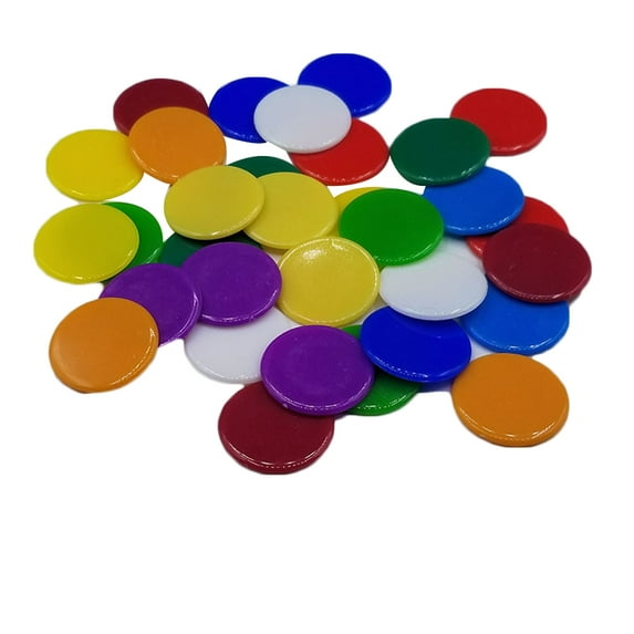 Fearlessin 100 Pcs 19mm Creative Gift Plastic Chips Bingo Markers Token Fun Club Game Toy solid mixed color