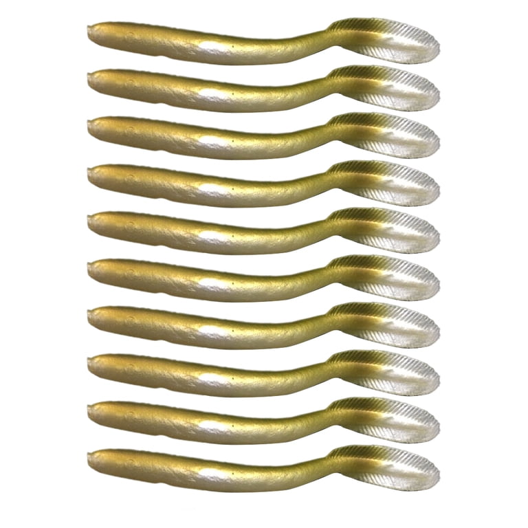Fearlessin 10Pcs Baits Artificial Eel Fishing Lure Tackle Fish Carp  Accessories Tools Fittings Saltwater Freshwater Catfish Equipment Gold