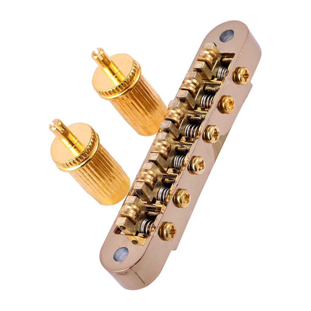 Fearlessin Guitar Roller Saddle Bridge Adjustable Bridges Lock Tail
