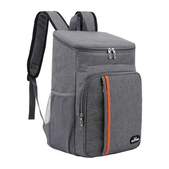 Fearlessin WEYOUNG 18L Thermal Rucksack Waterproof Outdoor Insulated Backpack Lunch Cooler Bag Oxford Cloth Pouch Zipper Compartments Gray