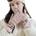 thumbnail image 1 of Fearlessin Woman Riding Windproofed Gloves Thick Soft Fleece Cuff Anti-slip Water Resistant Design for Cold Weather Outdoor Skiing and Cycling Pink color, 1 of 4