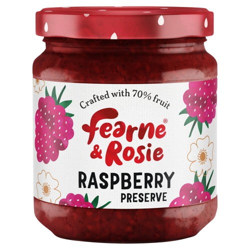Fearne & Rosie Raspberry Jam 70% Fruit 310g, British Import (Pack of 2)