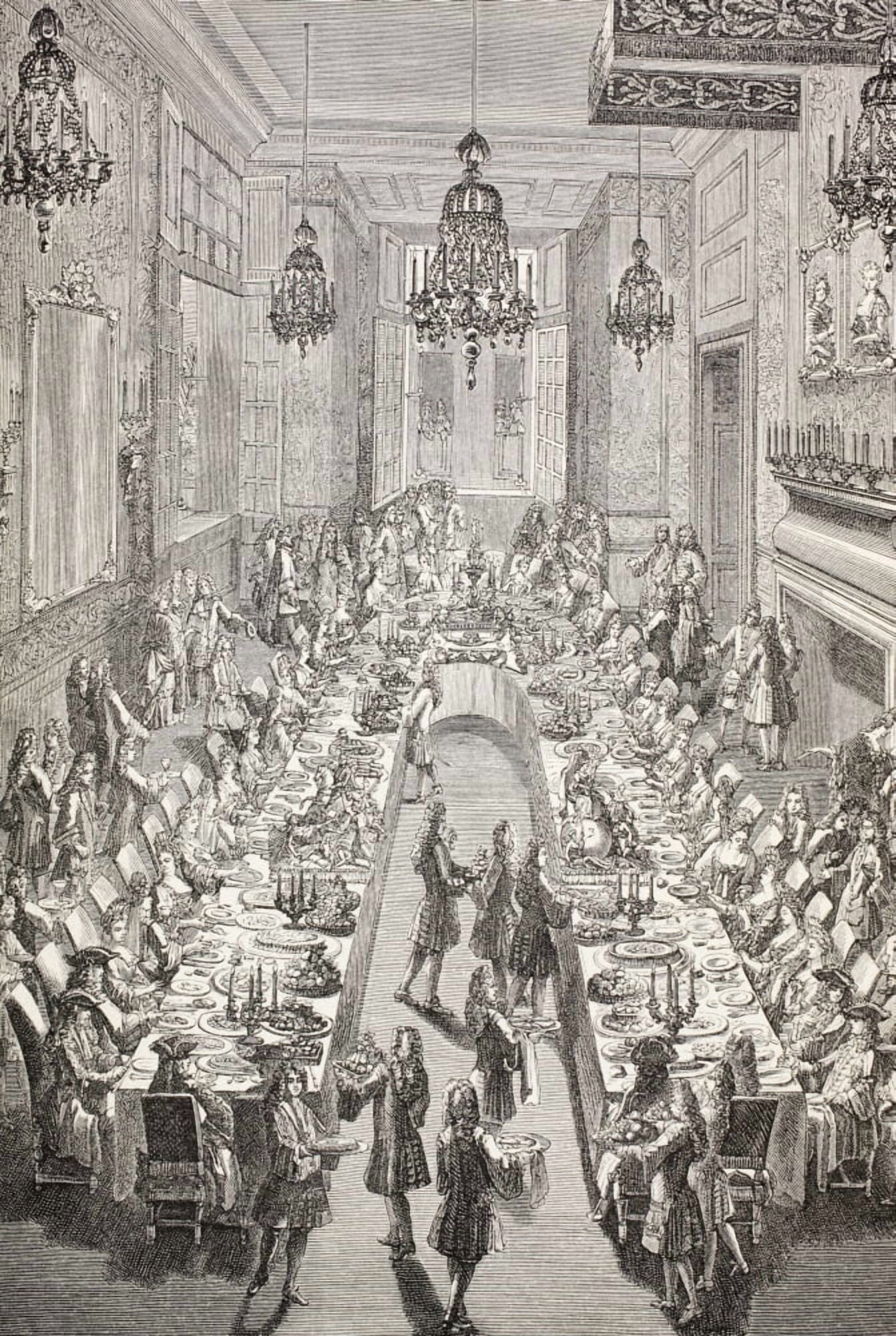 Feast Given For The Spanish Ambassador To France In Paris 1707 From Xviii Siecle Institutions Usages Et Costumes Published Paris 1875 Canvas Art - Ken Welsh Design Pics (12 x 18)