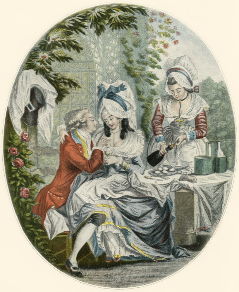 Feast of the Lovers after a work by Le Clerc 1810 From Illustrierte Sittengeschichte vom Mittelalter bis zur Gegenwart by Eduard Fuchs published 1909 Canvas Art - Ken Welsh Design Pics (24 x 30)