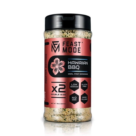 Feast Mode Flavors Hawaiian BBQ Seasoning 10oz Master Edition | Sweet and Savory Flavor | Meal Prep Flavoring | Low Sodium Gluten Free No MSG Zero Artificial Fillers or Dyes | 10oz (283g)