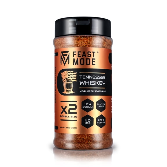 Feast Mode Flavors Tennessee Whiskey Seasoning 10oz Master Edition | Sweet Heat Chipotle BBQ Flavor | All Purpose BBQ Rub | Low Sodium Gluten Free No MSG | 10oz (283g)