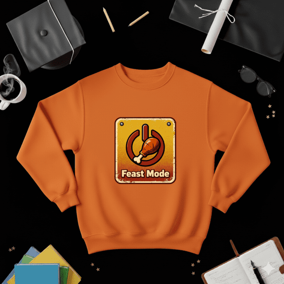 Feast Mode Power Switch Turkey Funny Holiday Family Gift Sweatshirt, up to size 5XL