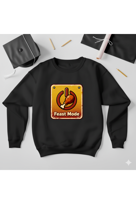 Feast Mode Power Switch Turkey Funny Holiday Family Gift Sweatshirt, up to size 5XL