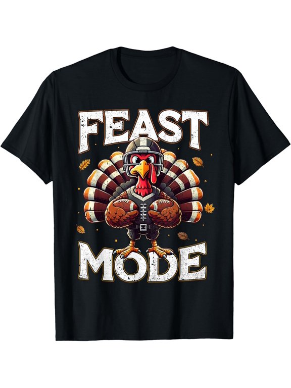 Feast Mode Turkey Football Thanksgiving T-Shirt