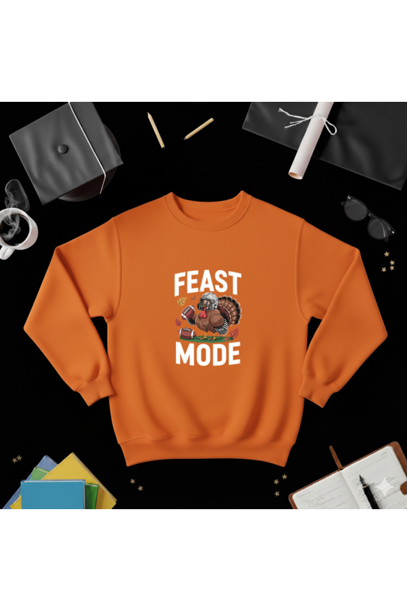Feast Mode Turkey Vintage Fall Football Holiday Game Day Sweatshirt, up to size 5XL