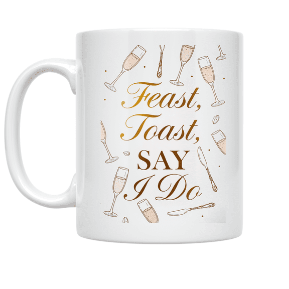Feast Toast Say I Do - Wedding Event Enthusiast - 11 oz Ceramic Coffee Mug