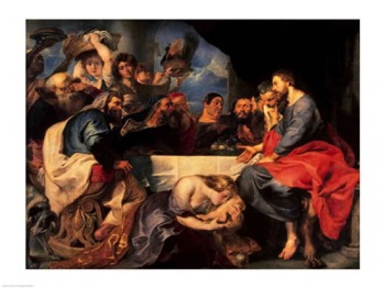 Feast in the house of Simon the Pharisee c1620 Canvas Art - Peter Paul Rubens (24 x 18)