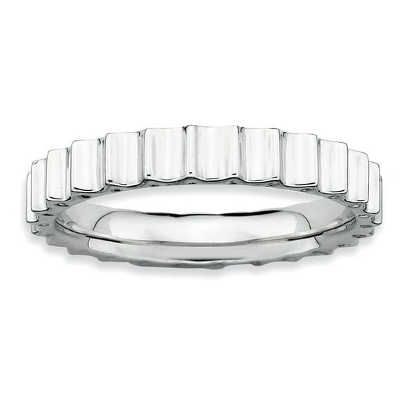 Feast of Elegance Silver Stackable Rhodium Band