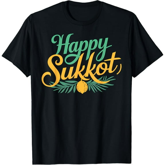 Feast of Tabernacles with Lulav and Etrog or Sukkot T-ShirtMen and women, Black T-shirt, size: Extra large S-4XL