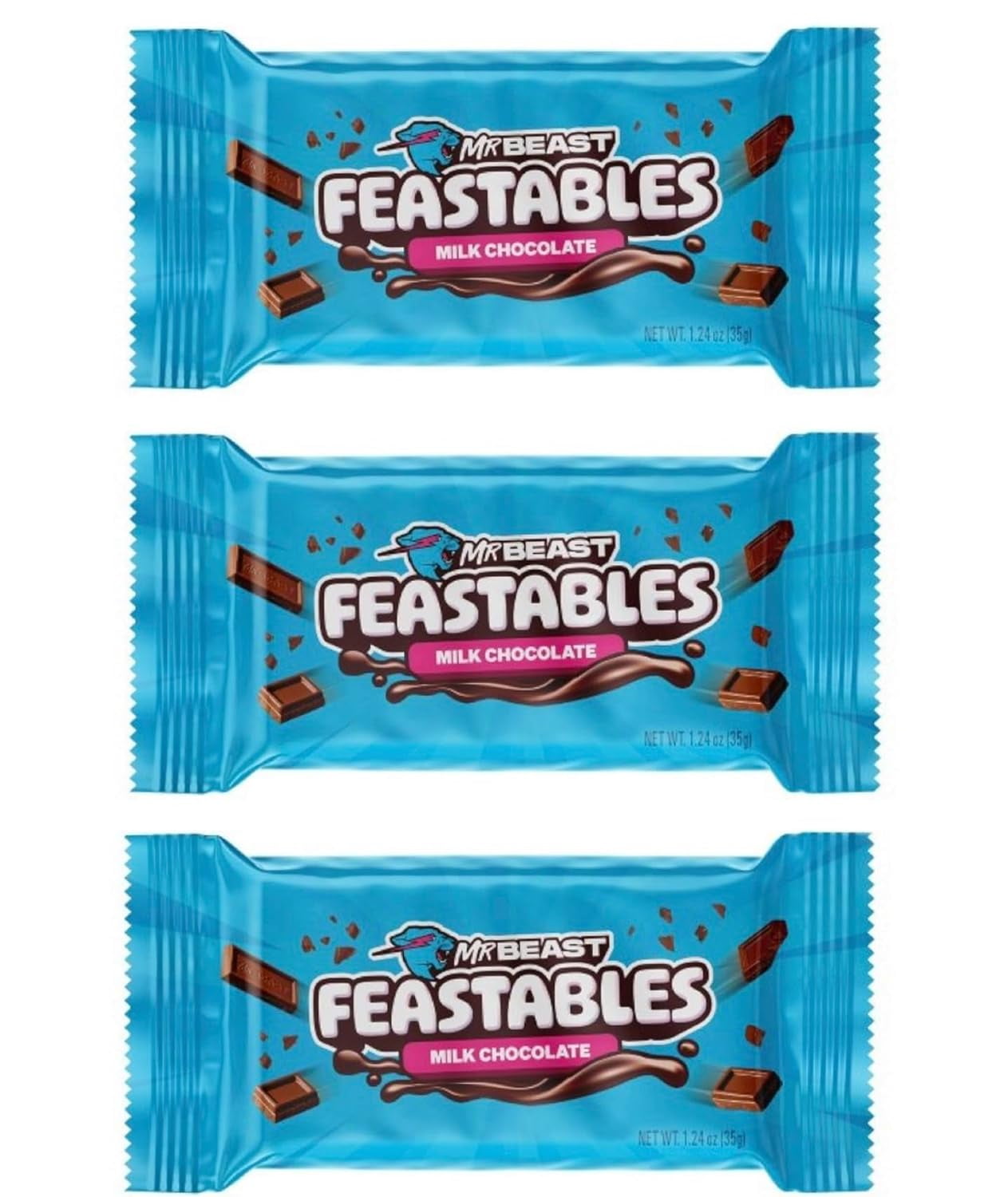 Feastables Mini Milk Chocolate Beast Bars Bundle, New Formula Smoother ...