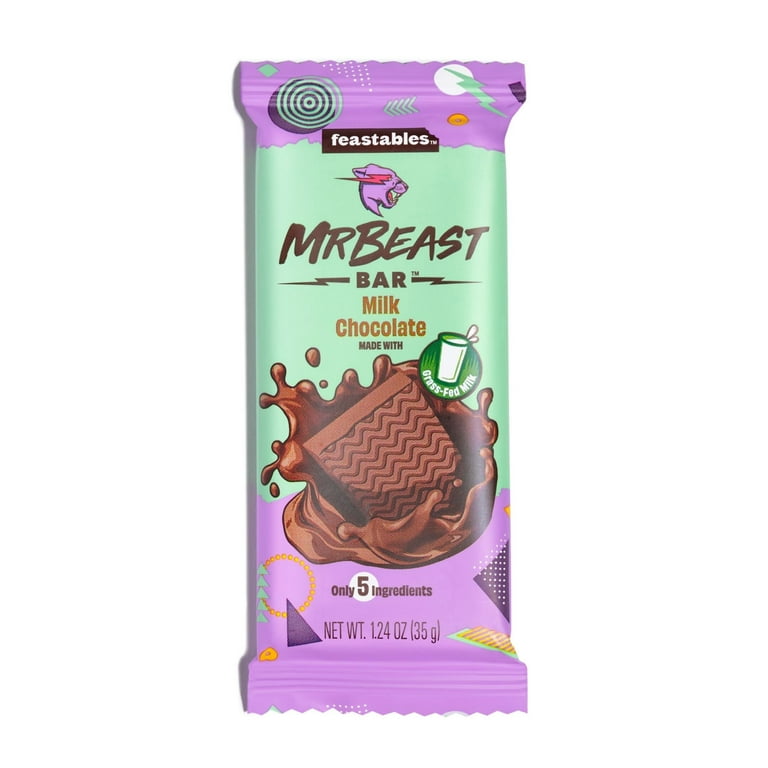 Feastables Mr Beast Milk Chocolate Bar, 1.24 oz, 1 Count