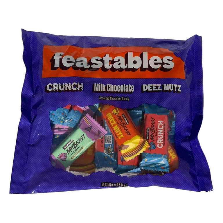 Feastables Mr Beast, Deez Nutz, Milk Chocolate Crunch Candy