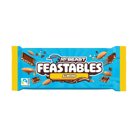 Feastables MrBeast Almond Chocolate Bar, 2.1 oz (60g), 1 Count