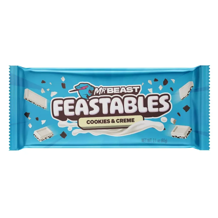 Feastables MrBeast Cookies and Cream Chocolate Bar - 60g - Walmart.com