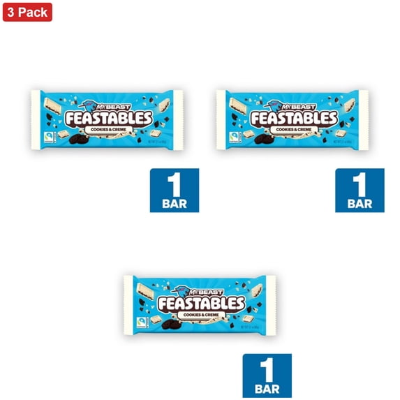 Feastables MrBeast Cookies and Cream Chocolate Bar - 60g