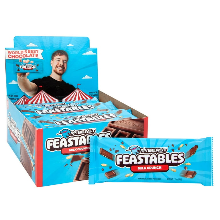 Feastables MrBeast Crunch Chocolate Bar, 2.1oz (Pack of 24