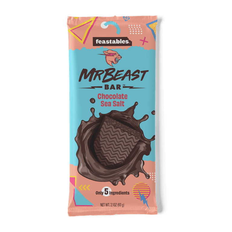  Feastables MrBeast Chocolate Sea Salt Bars - Made with Organic  Cocoa. Plant Based with Only 5 Ingredients, 10 Count : Grocery & Gourmet  Food