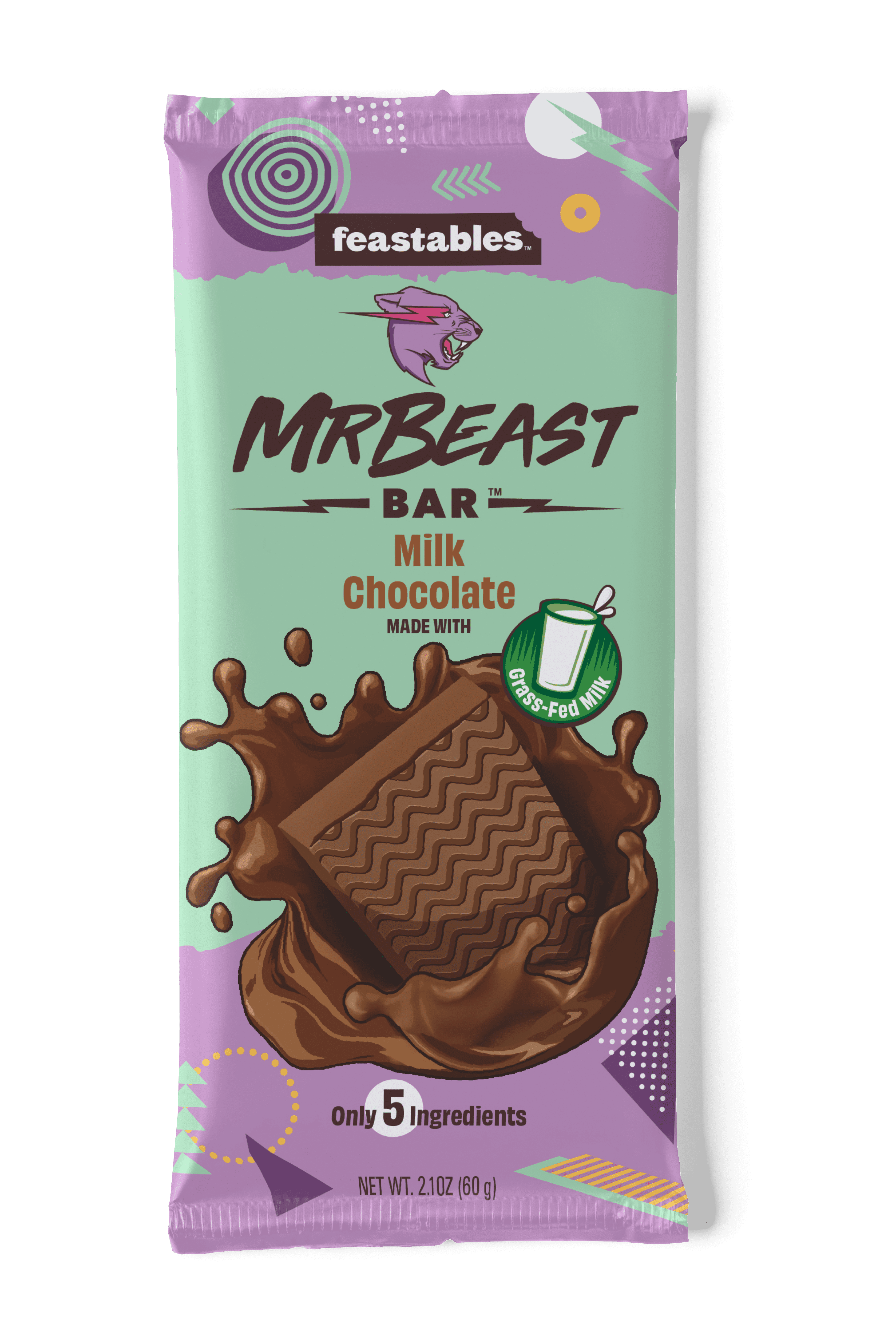 Feastables MrBeast Original Chocolate Bar 2.1 oz 60g 1 bar 