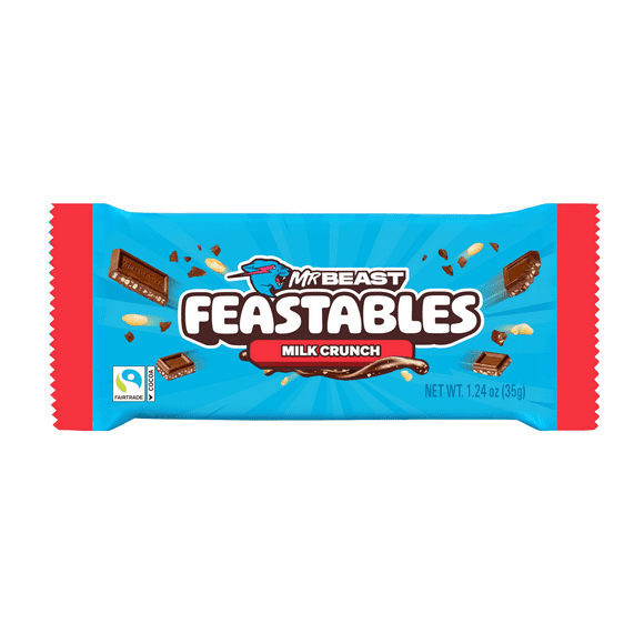 Feastables MrBeast Milk Chocolate Crunch Bar, 1.24 oz (35g), 1 Count