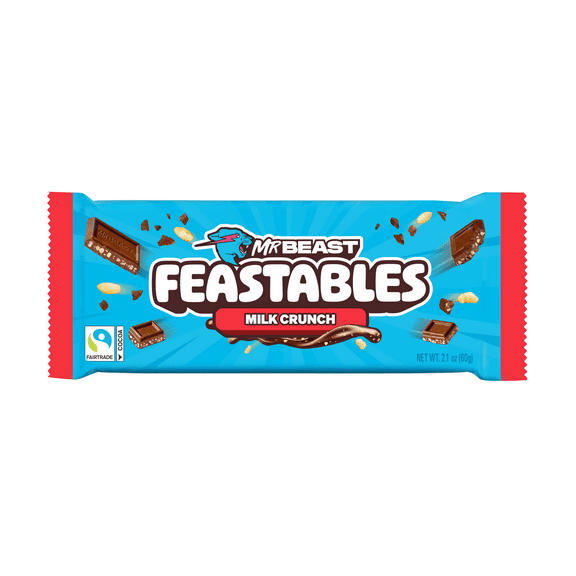 Feastables MrBeast Milk Chocolate Crunch Bar, 2.1 oz (60g), 1 Count