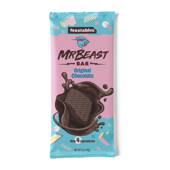 Feastables MrBeast Original Chocolate Bar, 2.1 oz (60g), 1 bar