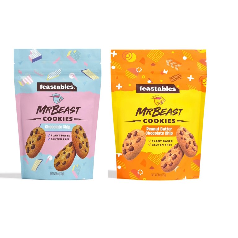 Feastables MrBeast Peanut Butter Chocolate Chip Cookies, Healthy