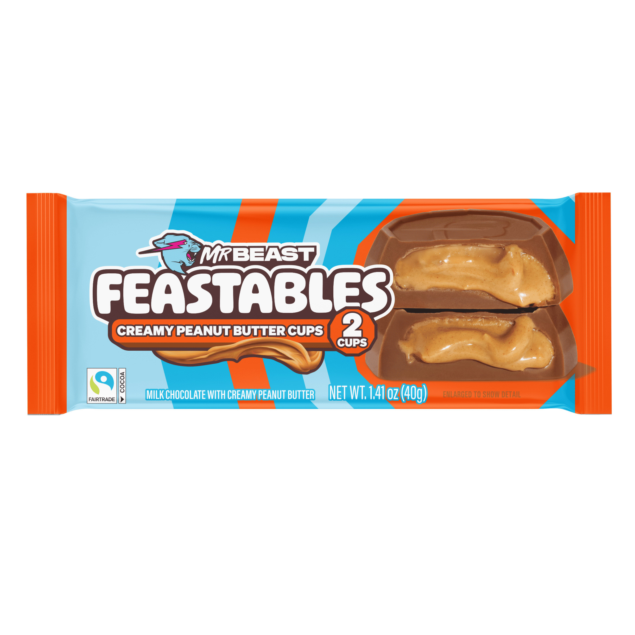 Feastables MrBeast Peanut Butter Cups, 1.41 oz (35g), 2 Count - Walmart.com