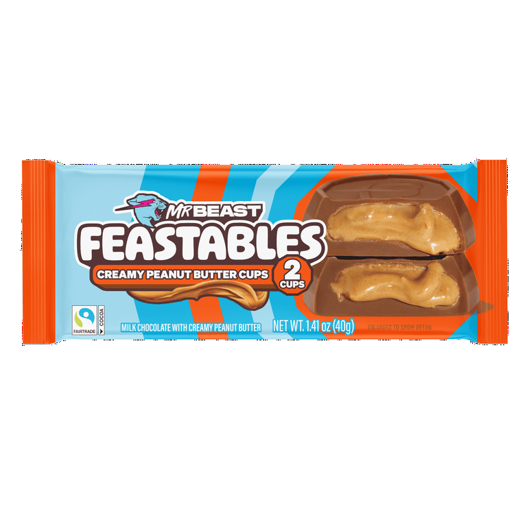 Feastables MrBeast Peanut Butter Cups, 1.41 oz (35g), 2 Count