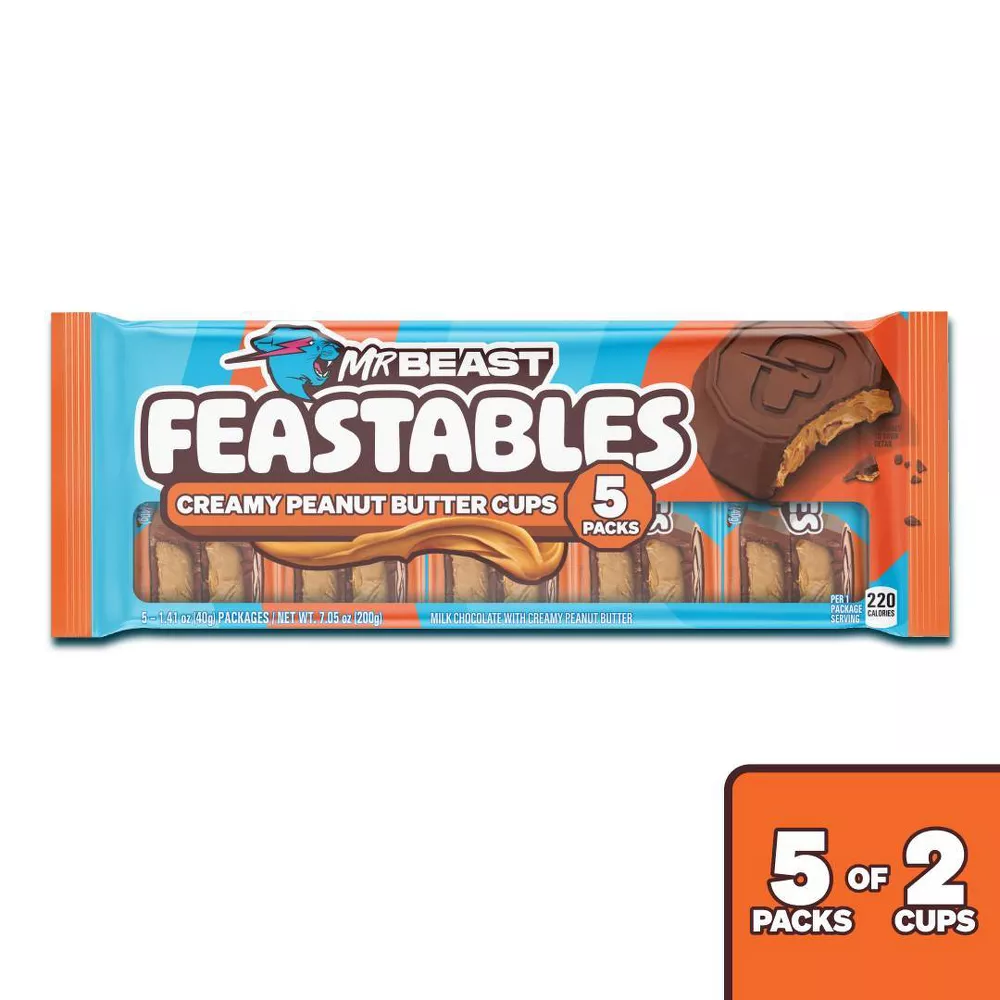 Feastables MrBeast Peanut Butter Cups - 7.05oz/5ct - Walmart.com