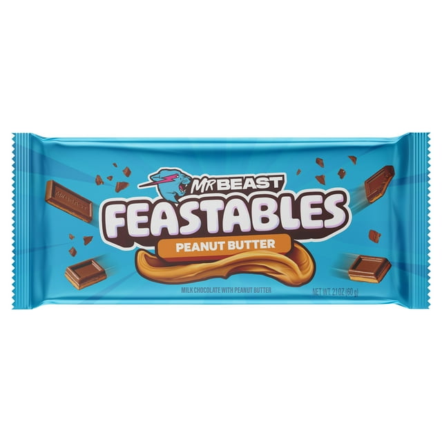 Feastables MrBeast Peanut Butter Milk Chocolate Bar, 2.1 oz (60g), 1