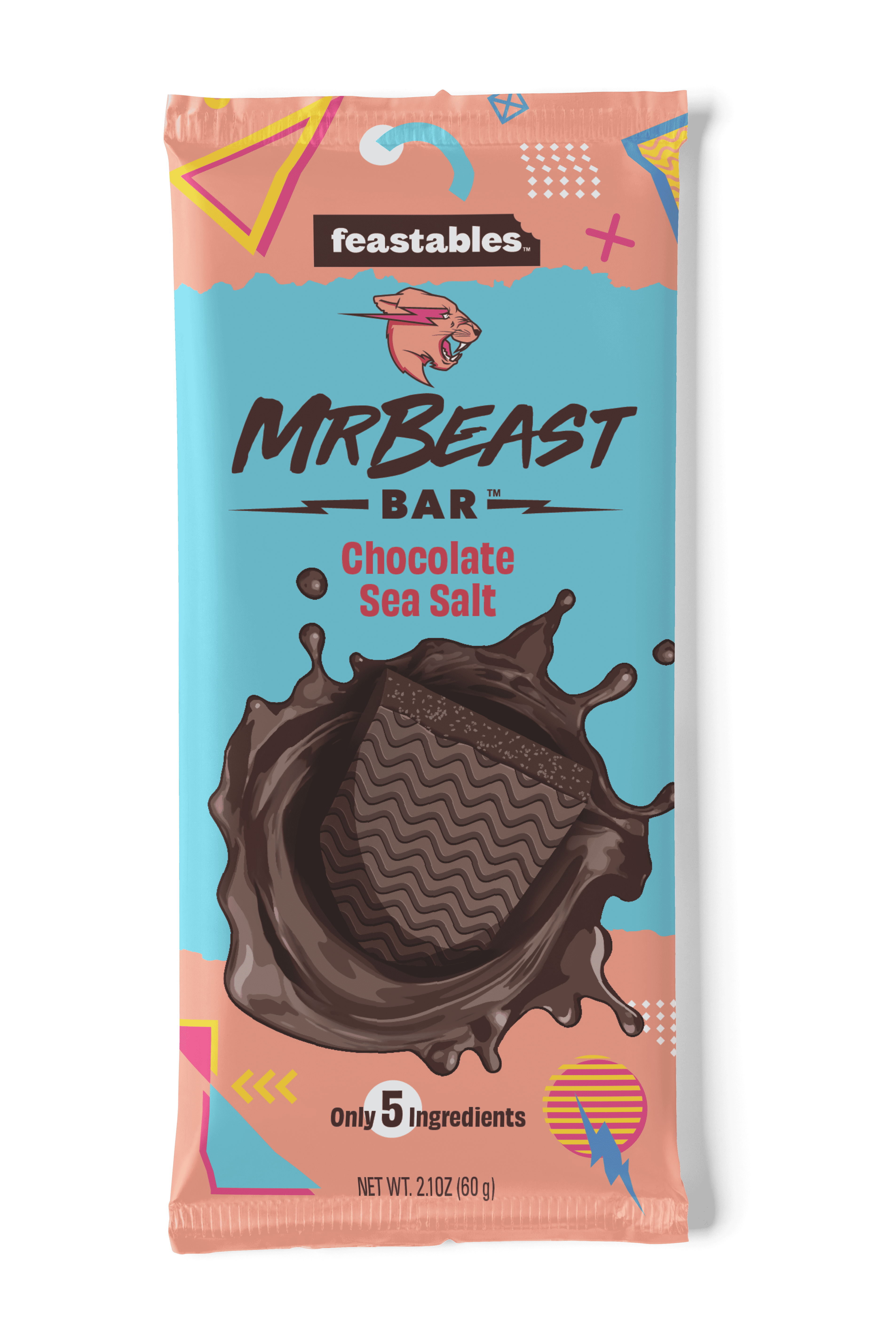 Feastables MrBeast Sea Salt Dark Chocolate Bar 2.1 oz 60g 1 Bar