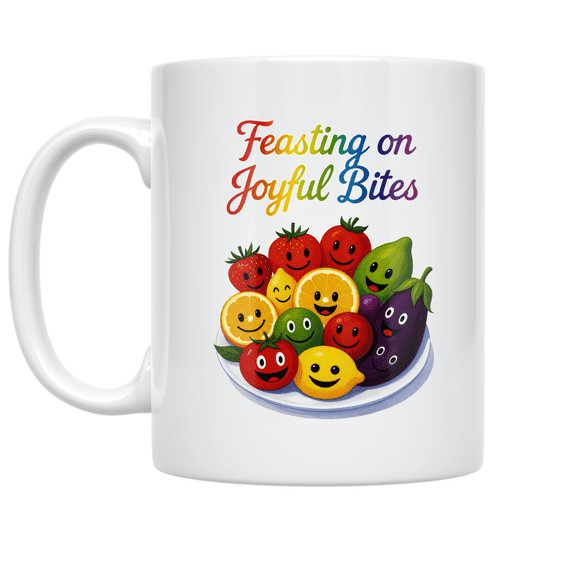 Feasting on Joyful Bites - Healthy Eating Enthusiast - 11 oz Ceramic Coffee Mug