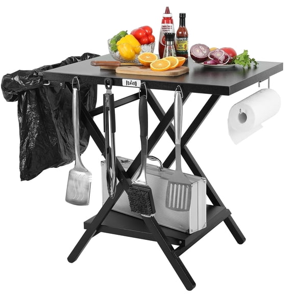 Feasto 24" x 30" Large Portable Folding Grill Stand Table