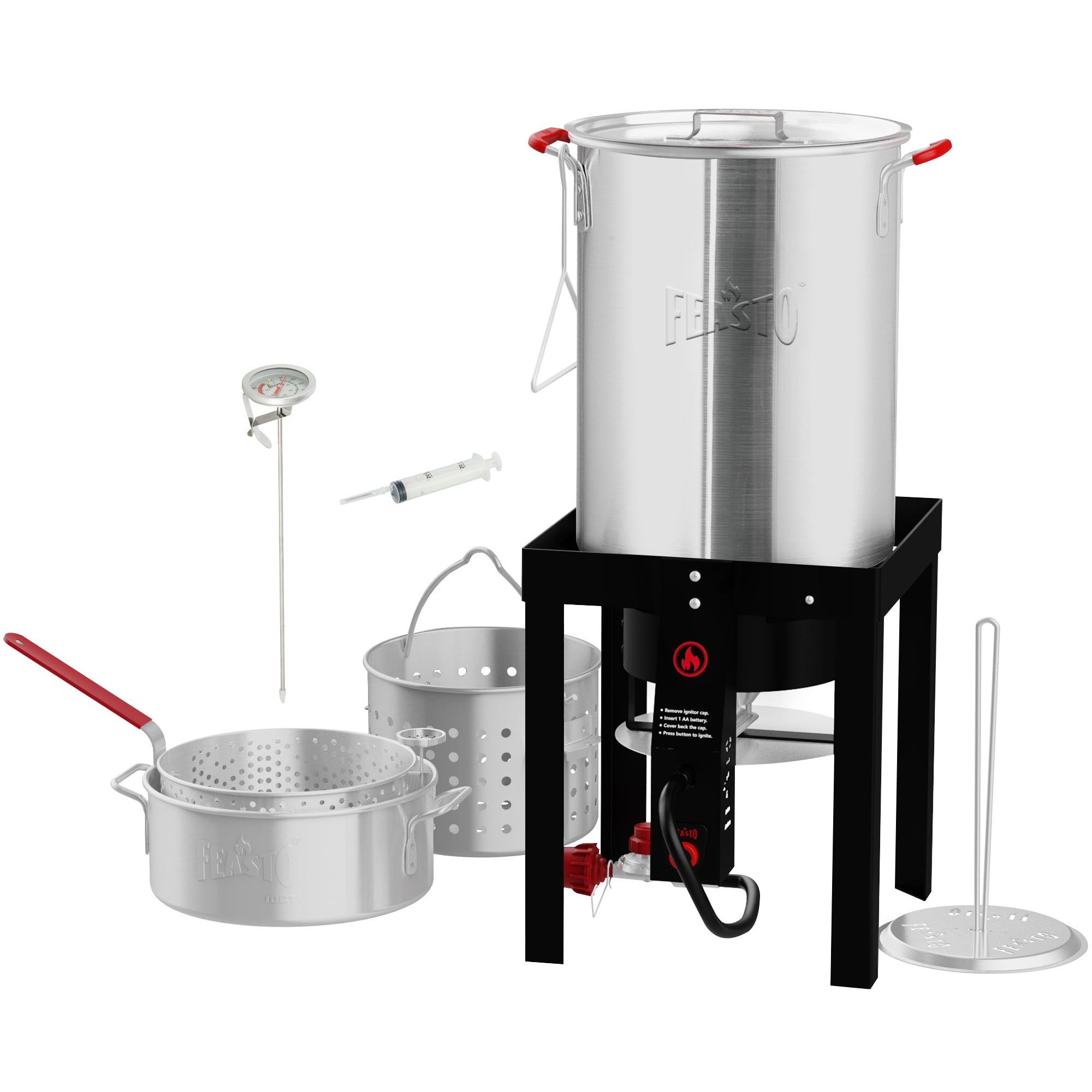 Feasto 30 Qt Aluminum Turkey Fryer with Gas Burner