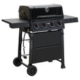 thumbnail image 1 of Feasto 4-Burner Propane Gas Grill, Outdoor Grill with 2 Side Tables and Porcelain-Enameled Grates, Black, 1 of 10