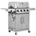 thumbnail image 1 of Feasto 4-Burner Propane Gas Grill, Stainless Steel Body, Side Sear Burner, 49500 BTU, 563 Sq.In., Cabinet Storage, 1 of 11